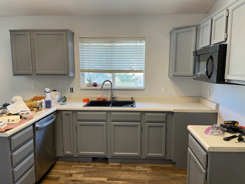 Grey colour kitchen paint